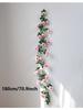 Artificial Rose Vine Garlands, Fake Silk Hanging Flowers Ivy Leaves Greenery Wreath for Home Garden Wedding Wall Decor
