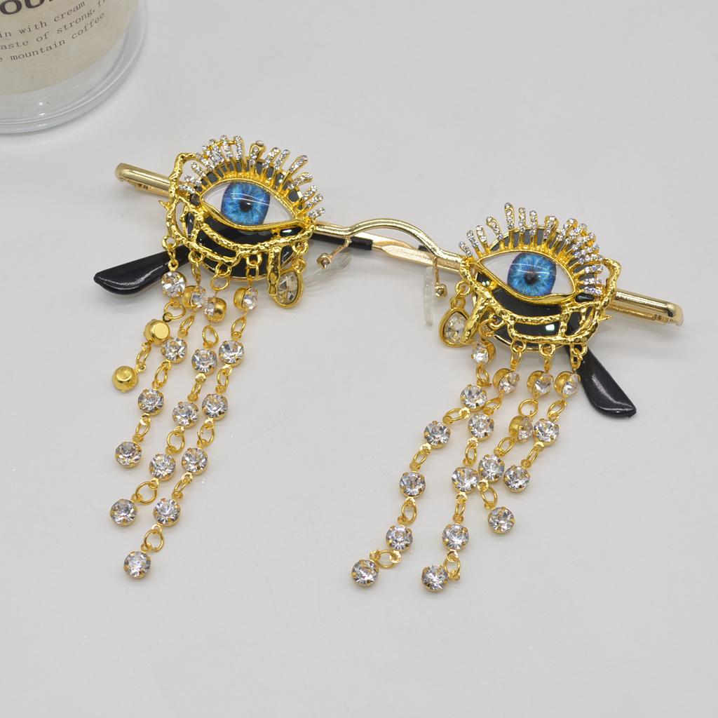 Серьги Глаз Дьявола Женские Европейский Американский Стиль Личность Кристалл Кисточка Висячие Серьги Вечеринка Хэллоуин Циркон