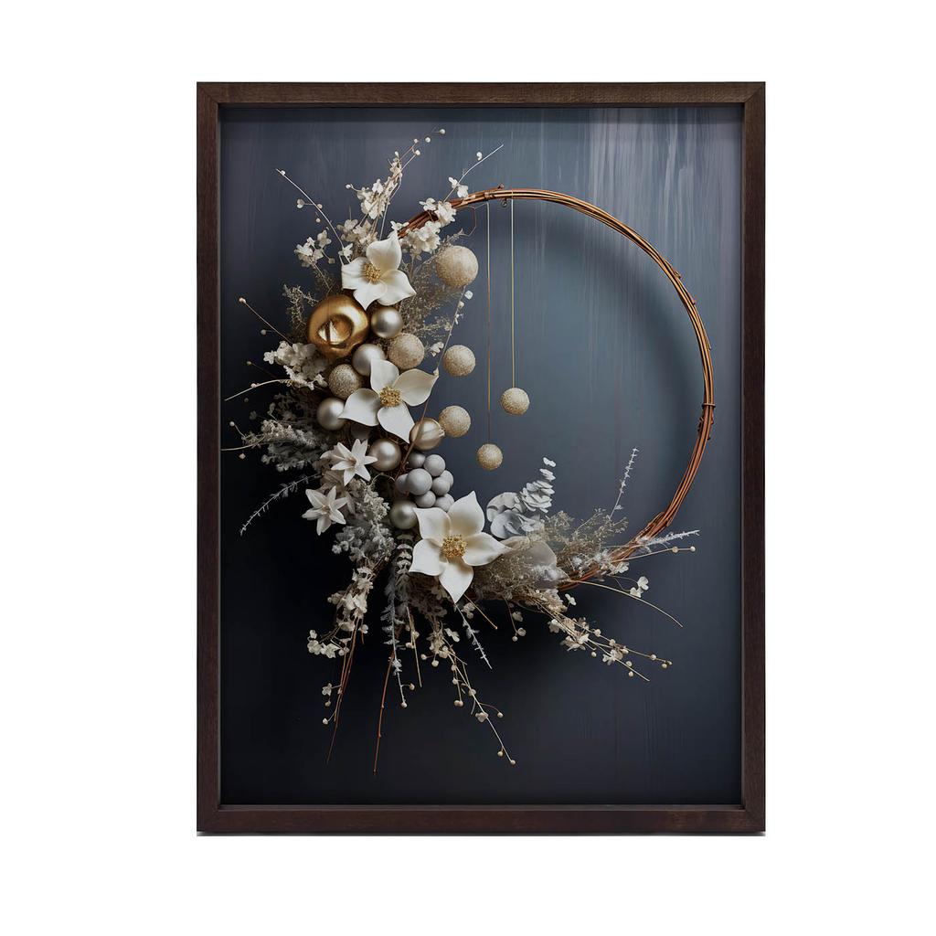 Magiczny Wieniec Bożonarodzeniowy Magiczny Wieniec Bożonarodzeniowy, 40X50 Cm, Rama Aluminiowa Złota, Papier Matowy 230 Gsm