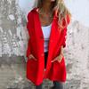 Fall Winter Women Coat Hooded Button-down Solid Color Thick Pockets Loose Cardigan Mid Length Outdoor Travel Shopping Dating Overcoat