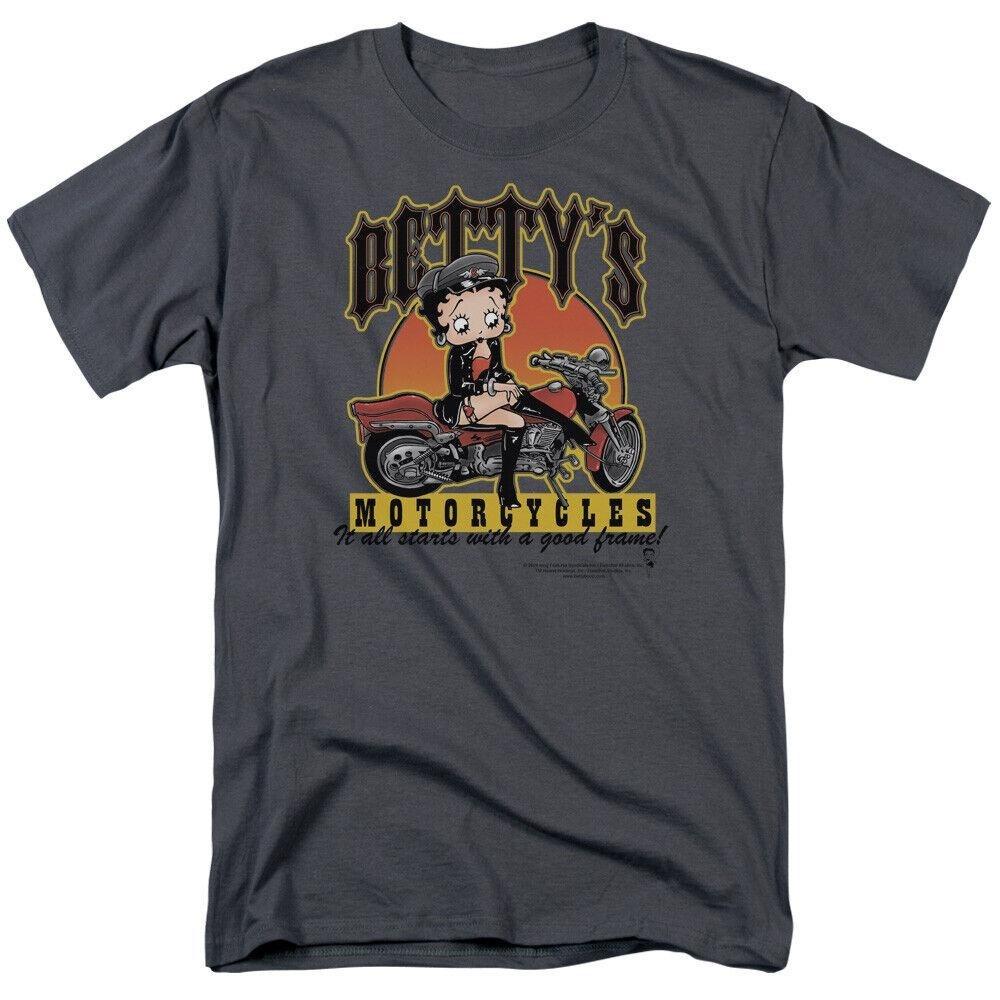 Темно-серая футболка унисекс Betty Boop Bettys Motorcycles с героями мультфильмов