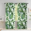 Tropical Leaves Curtains For Living Room Luxury Summer Palm Tree Banana Leaf Window Curtain High Shading (70 %-90 %)2 Panels
