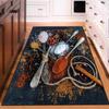 Colorful Kitchen Rug Decorated with Spices, Stain-Resistant, Easy-to-Clean Spice Patterned Kitchen Rug