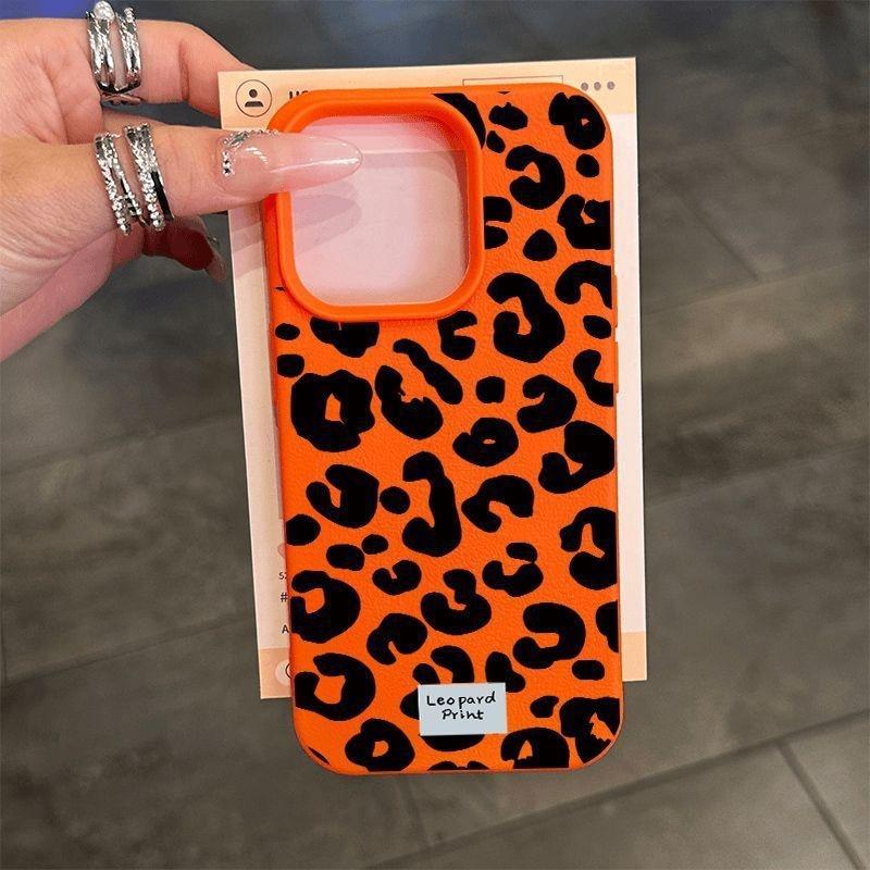 Black Leopard Print Lichee Pattern Phone Case For iPhone 17 16 15 14 13 12 11 Pro Max X XR XS Max 16 15 14 Plus Shockproof Cover