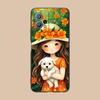 Girl Dog Puppy Matte TPU Mobile Phone Case for Huawei P60 P50 P40 P30 P20 P10 P9 P8 Pro Lite Plus Colorful Printing Cover