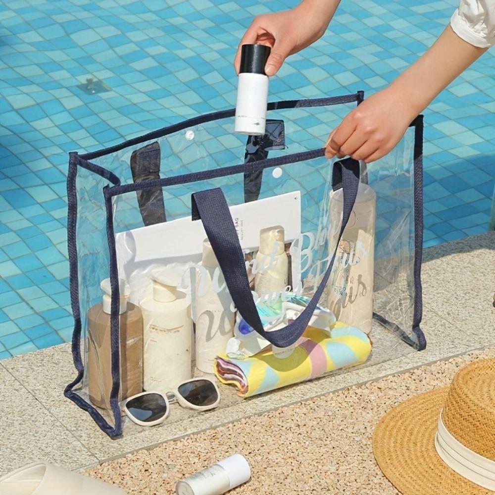Сумка для хранения из ПВХ для плавания, большая вместимость, пляжная сумка, повседневная прозрачная косметичка, предметы первой необходимости