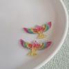 10PCS 1*29MM 1 Hole Flat Back Acrylic Small Bird Jewelry Pendant Jewelry Scrapbook Garden Bird Props Decoration