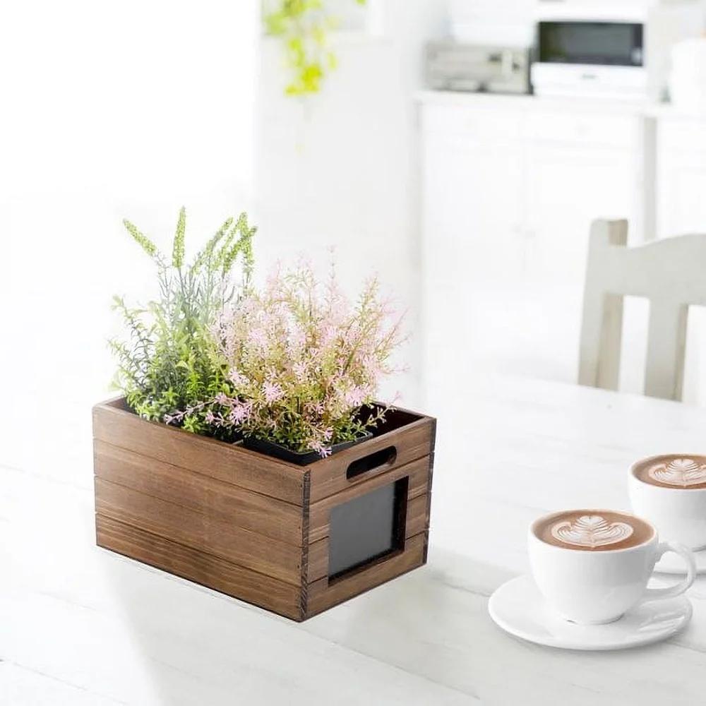 Деревянный ящик для хранения с меловой доской Многофункциональный органайзер для хранения Декоративный предмет с ручками Дом и дети