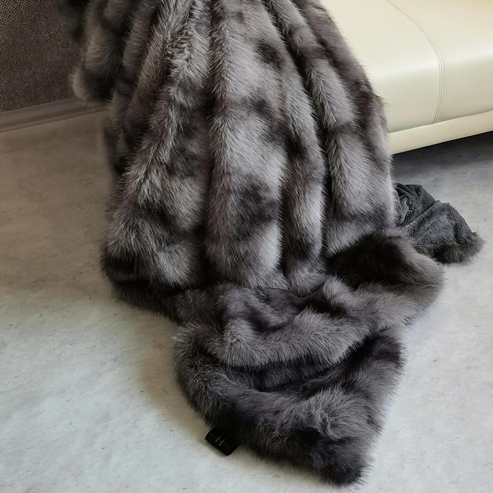 Soft Faux Fur Winter Blanket Double Layer Throw Blanket Rabbit Fur Plush Sofa Cover Bed Blankets for Christmas Home Decoration