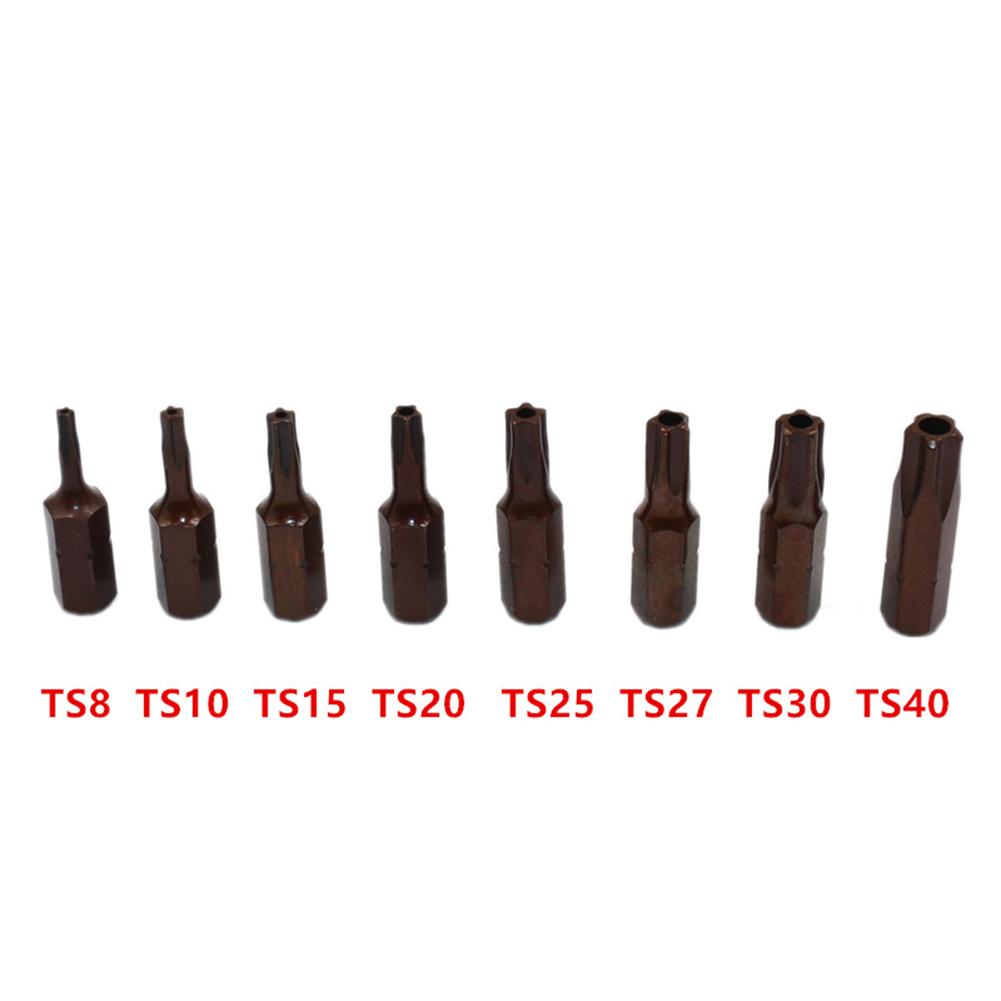 8 PCS Magnetic  Batch Head Screwdriver Bit Set For Electric Drill TS8/10/15/20/25/27/30/40  Five-Point Screw Driver Bit Tools