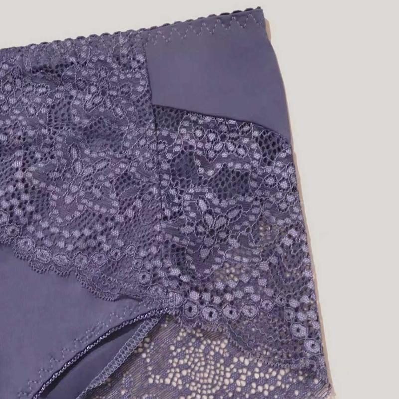 4 Pcs Women Sexy Plus Size Brief Lace Comfortable Breathable French Panties 0Xl-5Xl-88709-1