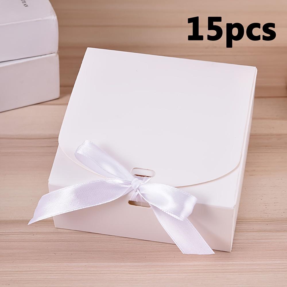 15 шт. Мини-бумажные подарочные коробки с бантом из ленты, элегантные розовые подарочные пакеты для свадеб, Дня святого Валентина, дней рождения, конфетных мешочков на Рождество