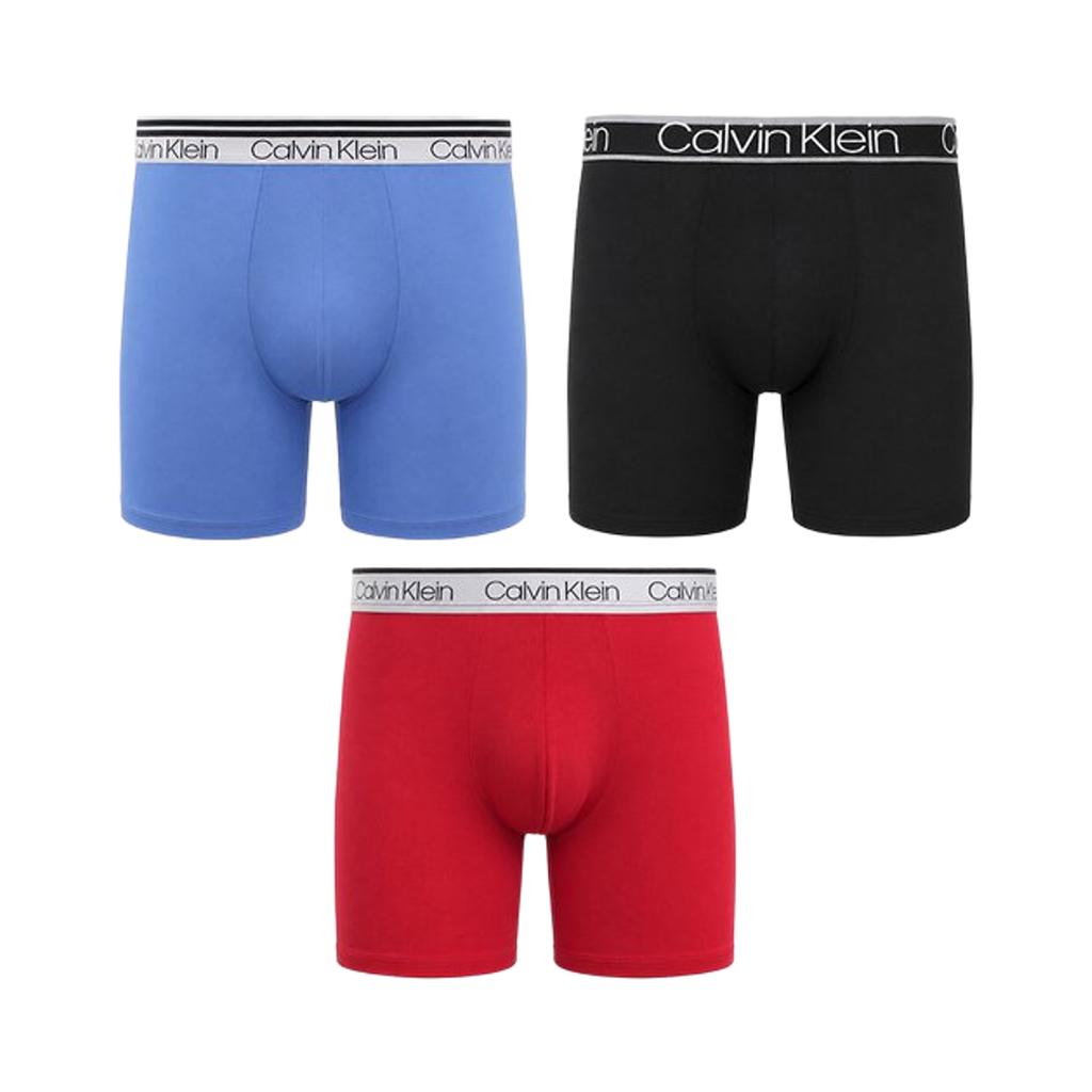 Calvin Klein Микроэластичные трусы, 3 шт. Черные Синие