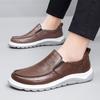 Модная новая мужская обувь из натуральной кожи, мужские слипоны, лоферы в британском стиле, мягкая подошва, износостойкие, удобные туфли для платья