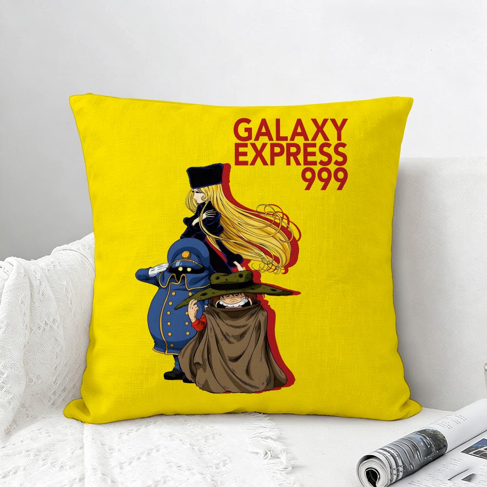 Anime Galaxy Express Cushion Cover Natural Linen Pillowcase Set AllinOne Decor for Sofa Bedroom Chair
