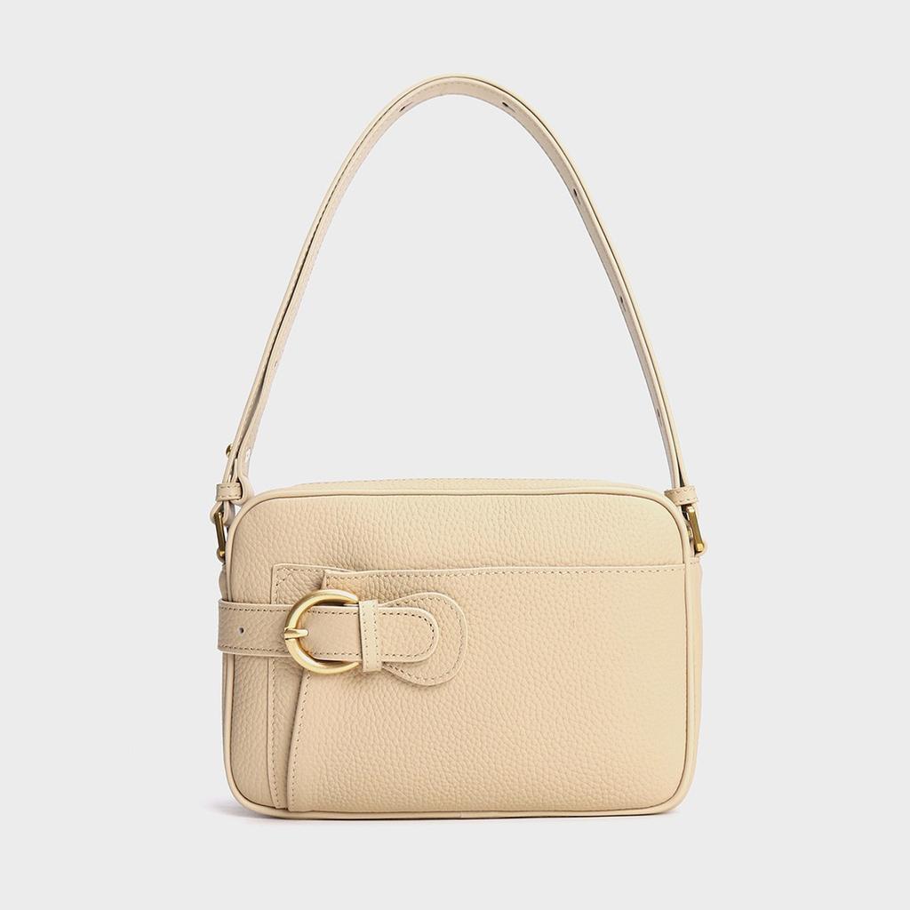 New first-layer cowhide solid color commuter small leather women's bag high-end simple portable shoulder bag