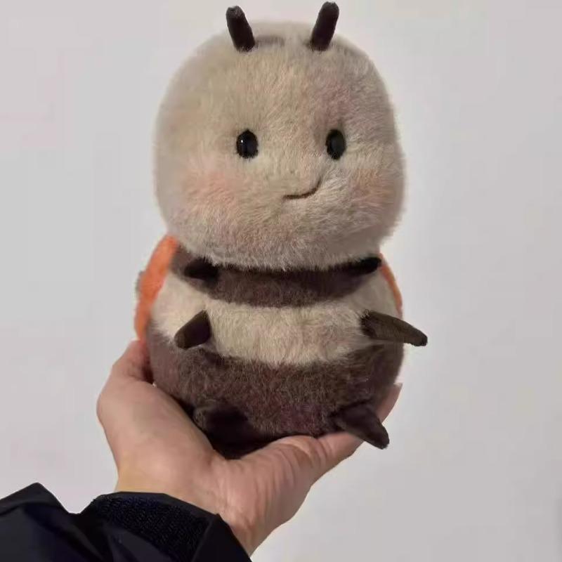 Супер Милый Плюшевый Жук-Божья Коровка Пчела с Скрученным Ртом Набивной 20СМ Форма Толстого Шара Пчелы Плюшевая Игрушка Кукла Игрушки для Детей Подарок на День Рождения