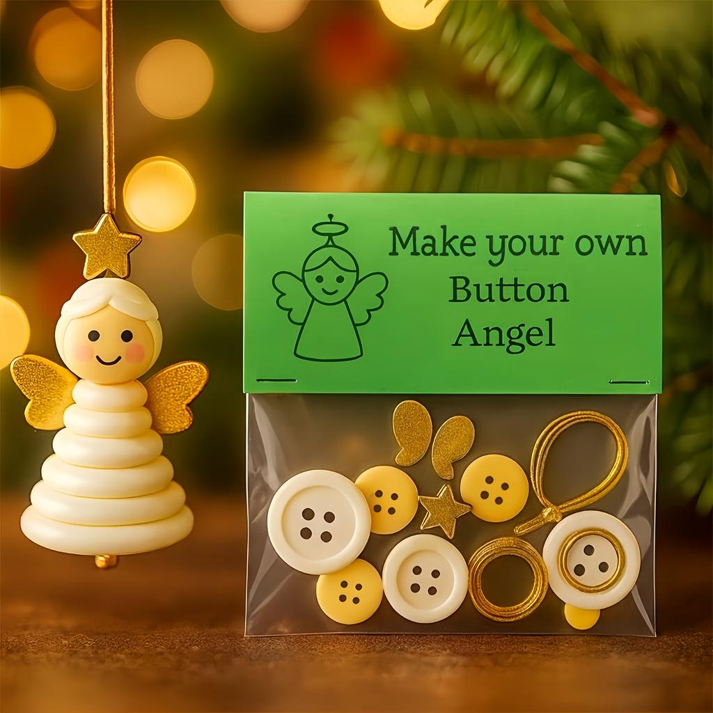 1 шт. Набор для изготовления рождественских украшений своими руками, подвеска-пуговица, Снеговик, Санта, Ангел, Подвесные декоративные принадлежности для праздничной вечеринки, Подарки