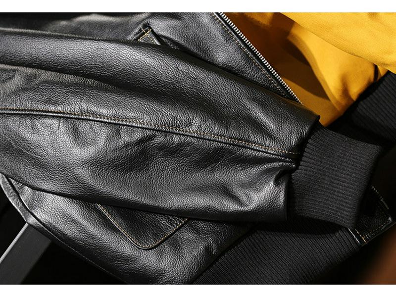 Мужская куртка из натуральной воловьей кожи с лацканами