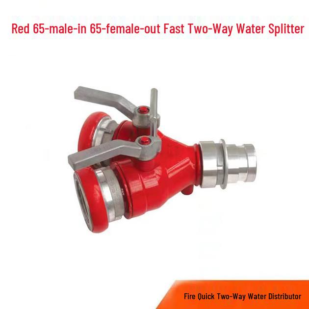 Firefighting Water Distributor: FII65 2-Way Inlet, 3-Way 3" Inlet to 2.5" Outlet Quick Attack Hose Splitter