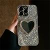 Роскошный блестящий чехол с покрытием, 3D-сердечко, зеркальные пайетки для iPhone 17 Air 16 14 15 11 Pro Max, защитная крышка для объектива