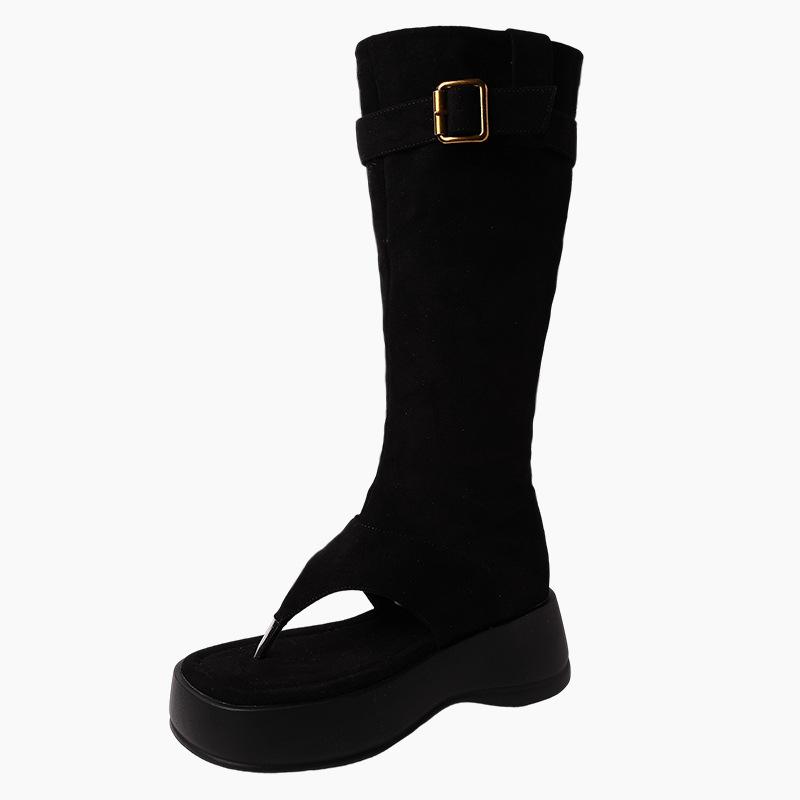 Fashion, Simple Temperament, Versatile Thick-soled Heightening Toe Cold Boots, Women's 2025 Summer New Comfortable Outer Sandals