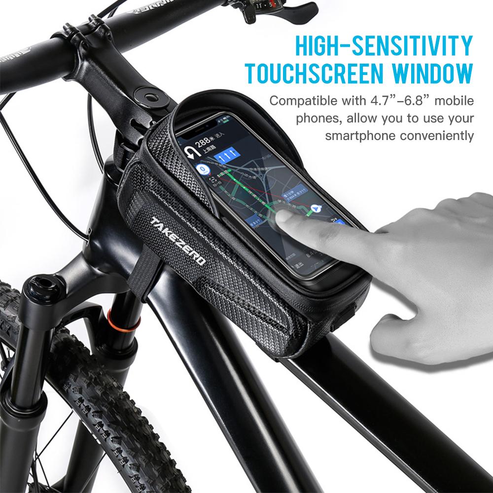 Водонепроницаемые сумки для крепления телефона на велосипеде Передняя рама Верхняя трубчатая сумка с чехлом для держателя телефона с сенсорным экраном
