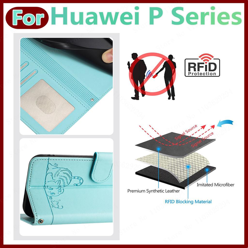Защитный чехол для мобильного телефона Подходит для Huawei p60 p50 Чехлы p40 p30 p20 pro кожаный держатель для карт Кошелек Чехол для телефона через плечо