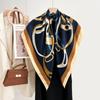 Women S Light Luxury Warm Chain Printed Imitation Cashmere Square Neck Scarf