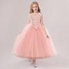 Tulle Formal Wedding Flower Party Dresses For Girls Children Costume Sequin Lace Bow Wedding Princess Dress Evening First Communion Gown