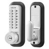 Mechanical Keyless Entry Door Lock, 2.0 Code Upgrade, 4-7 Digits Code, Single-Sided Push Button Combination Mechanical Keypad Door Knob, Auto Locking,