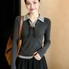 La Chapelle Women's Polo Collar Knit Top