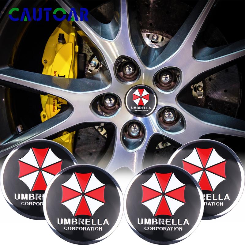 RE14PCS 56mm Umbrella Corporation Emblem Car Wheel Center Cover Sticker Auto Hub Caps Decal Accessories For Toyota Renault Volvo