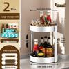 Rotating Kitchen Spice Rack: Stainless Steel Tray for Oil, Salt, Soy Sauce, Vinegar, and Seasonings