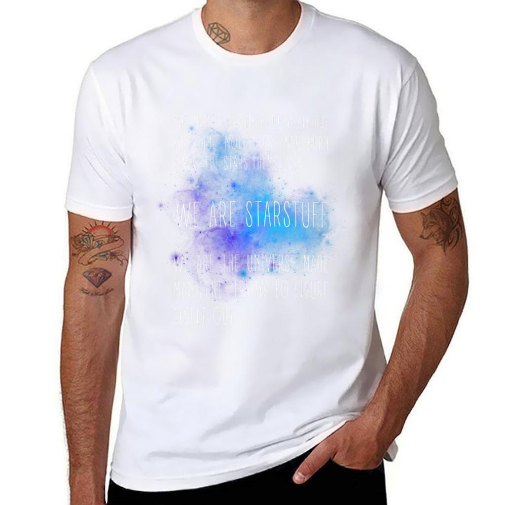 We Are Starstuff Blue Nebula Black B5 SciFi TShirt Work Daily Short Sleeve Top