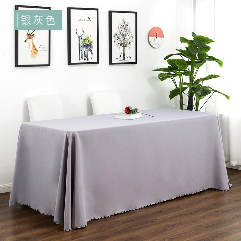 Premium Solid Color Tablecloth Wedding Hotel Dining Long Rectangle Table Cover Anti-Slip Stain Resistant Decorative Linen Look