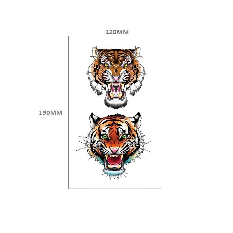 Animal Tattoo Sticker Tiger Head Wolf Head Geometric Shape Wind Set Water Transfer Flower Arm Sticker