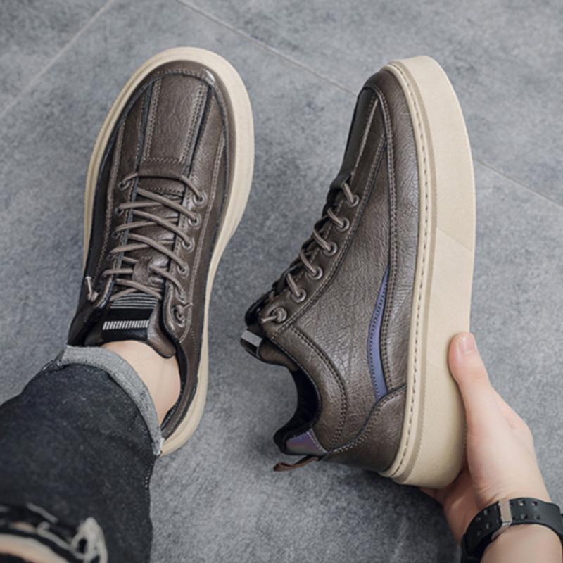 Осенние мужские спортивные туфли на толстой подошве, низкие, слипоны для увеличения роста и нескользящие повседневные туфли