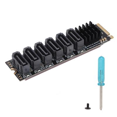 Карта-адаптер PCIE3.0 к SATA3.0 M.2 M EKY Чип ASM1166 Plug and Play 6 портов M.2 к SATA3.0
