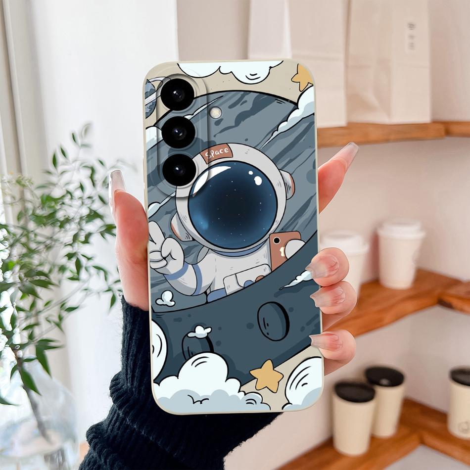 For Samsung S26 Ultra Phone Case For Galaxy S26 Plus Cute Astronaut Liquid Silicone Full Coverage Anti Drop Soft Durable Bumper