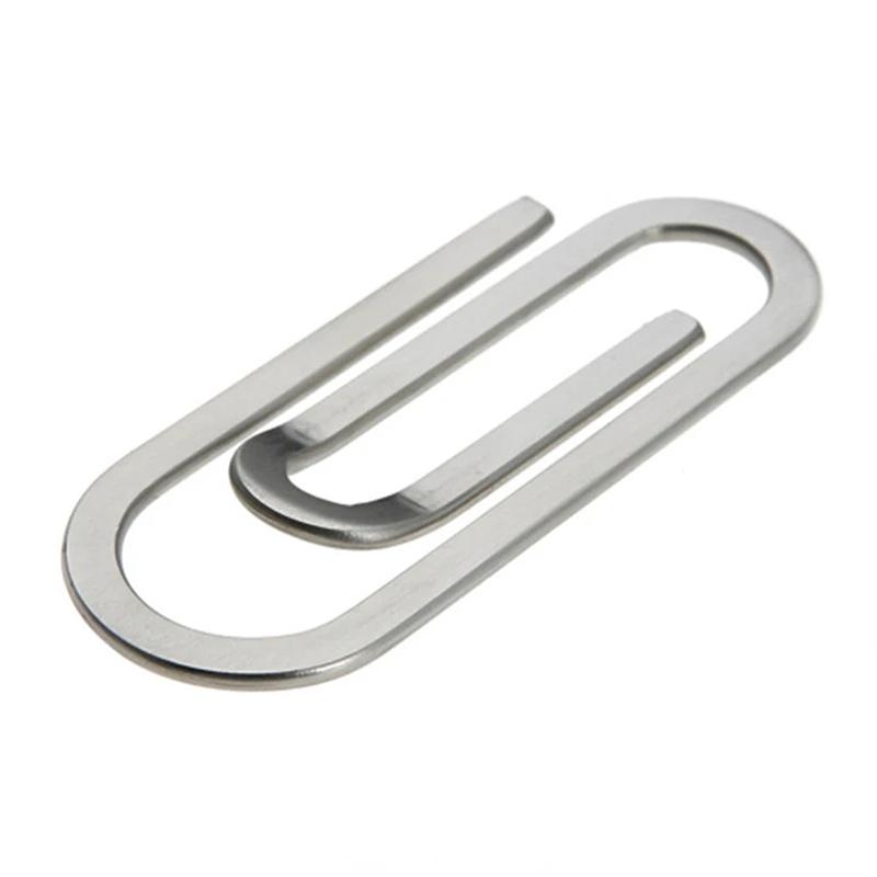 Тонкий карманный зажим для денег из нержавеющей стали, металлический стальной зажим для купюр, папка-зажим для банкнот, держатель для удостоверения личности, кредитной карты