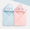 Cartoon Baby Bath Towels for Body Hooded Coral Fleece Kids Bathrobe Newborn Swaddle Wrap Baby Blankets for Girls Boys