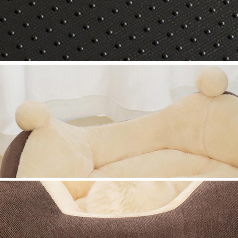 Thicken Pet Cat Bed Soft Plush Pet Sleeping Bed for Cats Small Medium Dogs Removable Pet Sofa Lovely Kitten Nest Cat Accessories