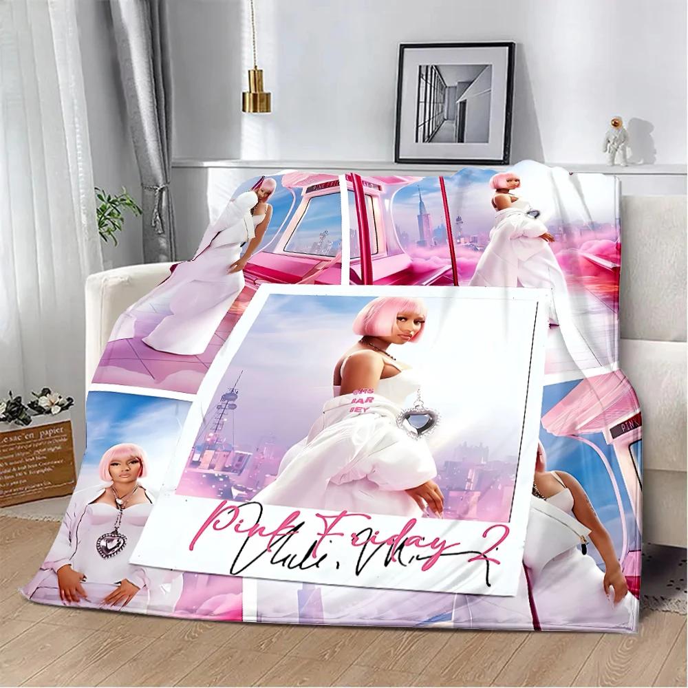 Новое одеяло с принтом Nicki Minaj Rapper Pink Friday 2 Пледы для пикника Теплое одеяло Мягкое и удобное для дома, путешествий, подарок на день рождения