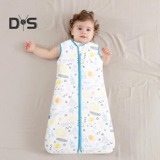 Спальный мешок для малышей 6-24 месяцев, органический хлопок, удобное одеяло, без рукавов, TOG 0,5, двойная молния, спальный мешок для малышей, легкие спальные мешки для