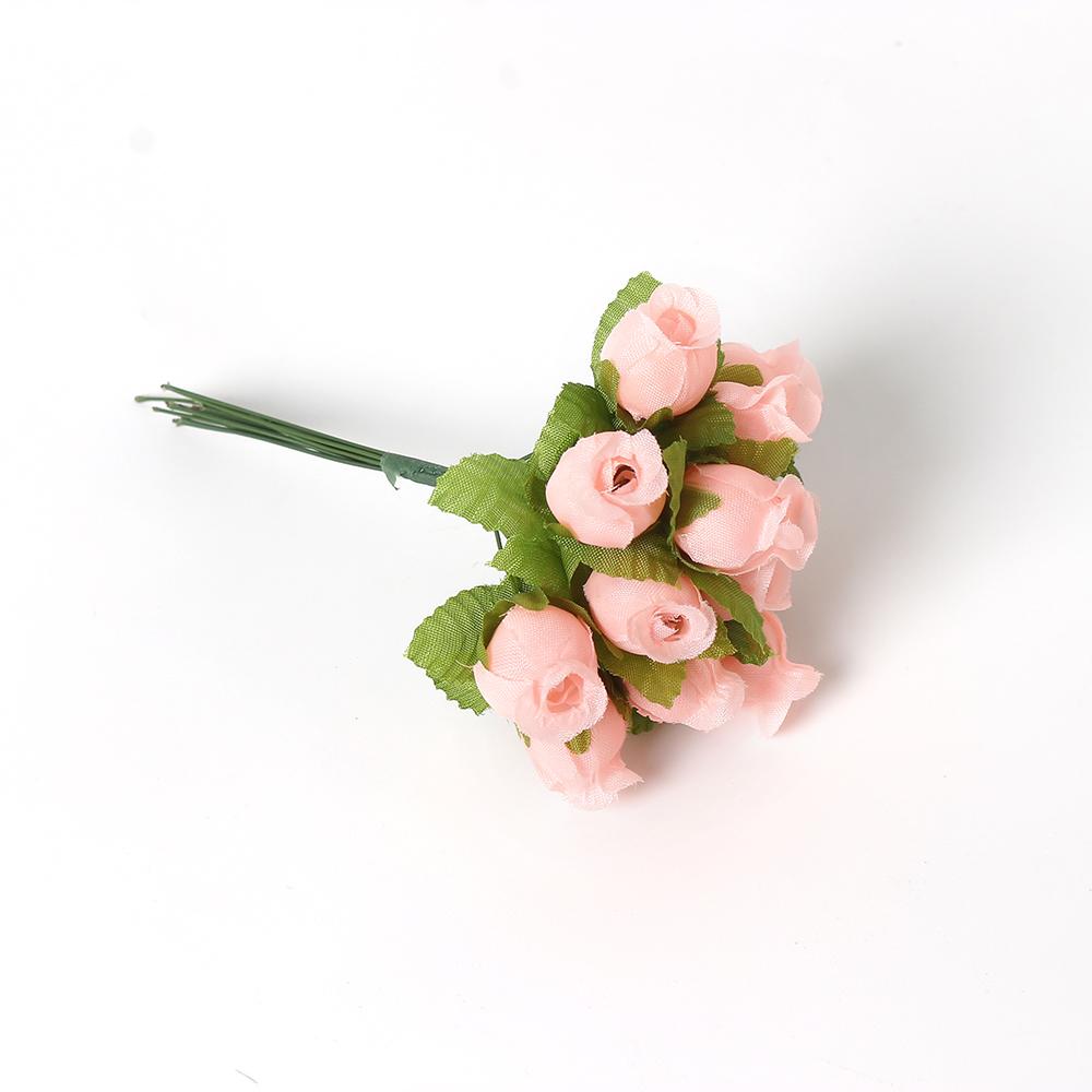 12 шт./лот Мини Искусственные Розы Букет Шелковые Искусственные Цветы Для Домашнего Декора Свадебного Украшения Крафт Венок Подарочные Аксессуары