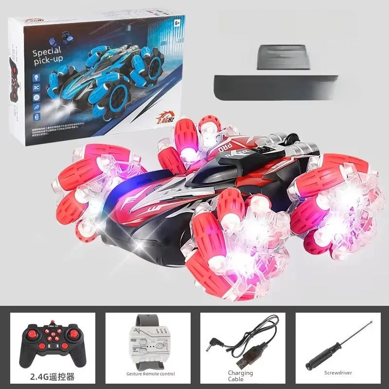 Новый 2.4g Rc гоночный автомобиль портативный двухсторонний трюковой дрифт автомобиль зарядка высокоскоростной внедорожник полноприводный внедорожник электрическая детская игрушка подарок