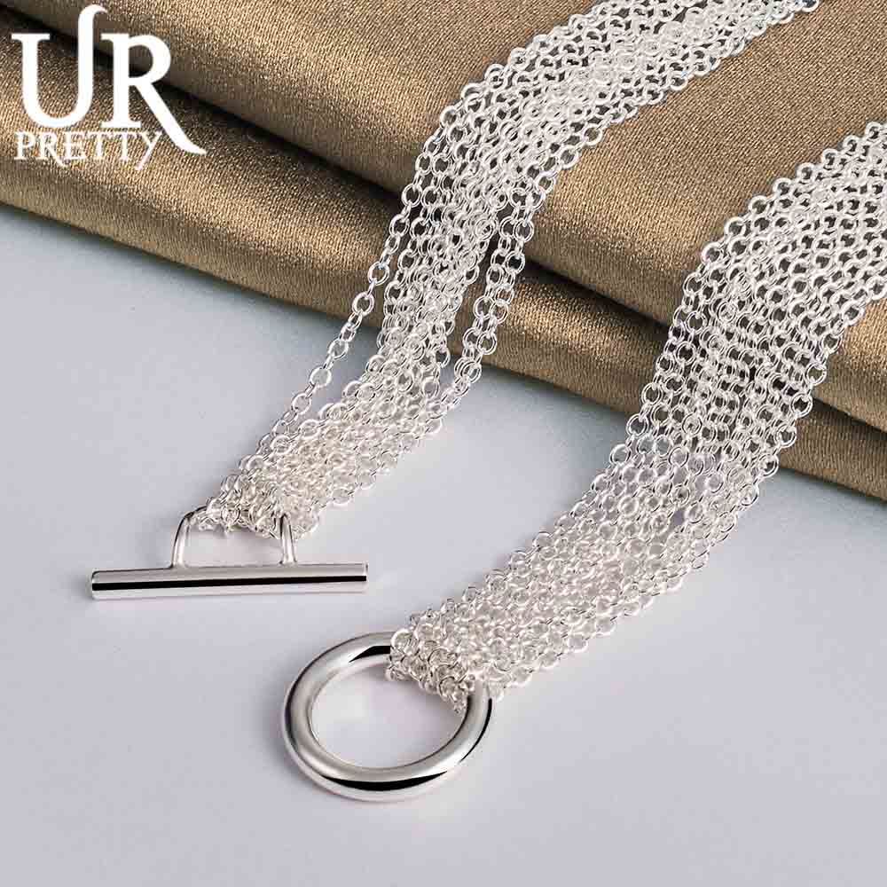 Женские многорядные модные свадебные украшения из стерлингового серебра 925 пробы в форме сердца