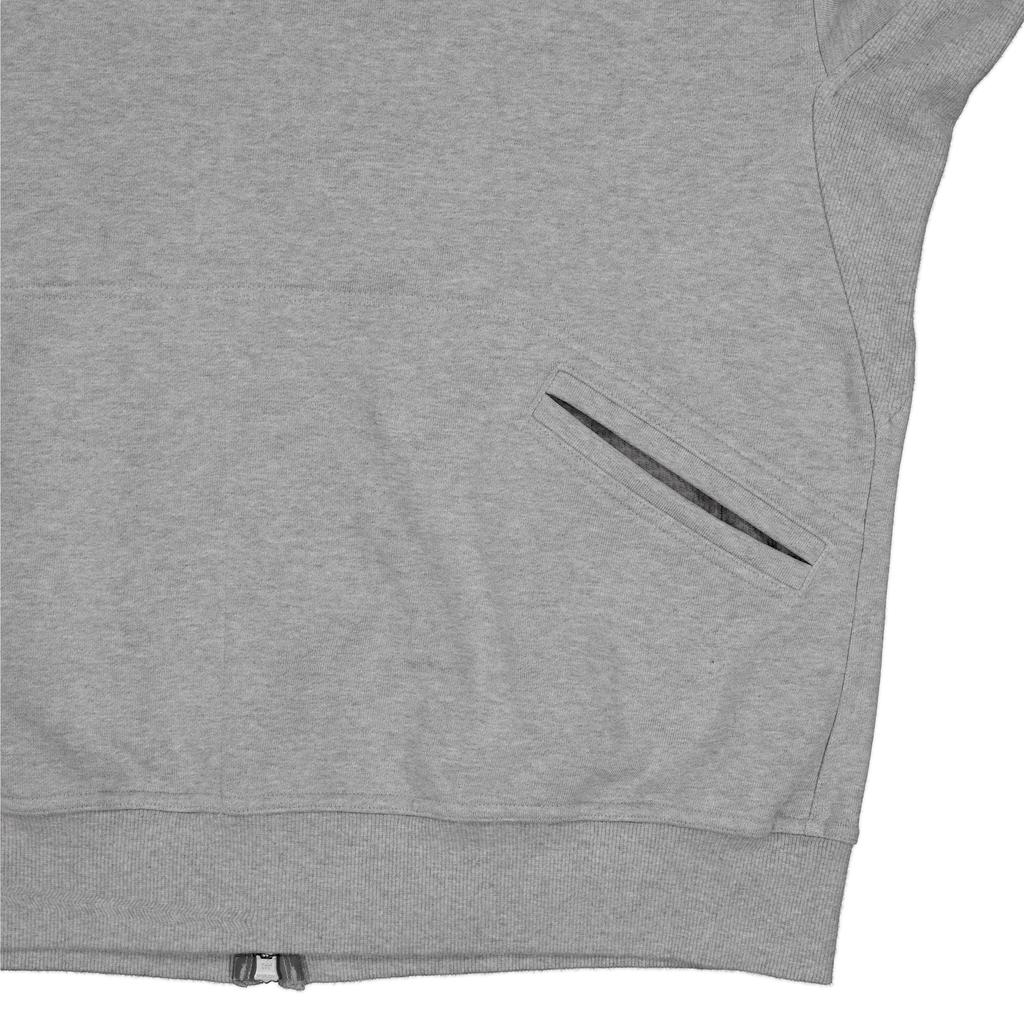 Humorous Account Thermal Zip-Up Hoodie / Melange Gray