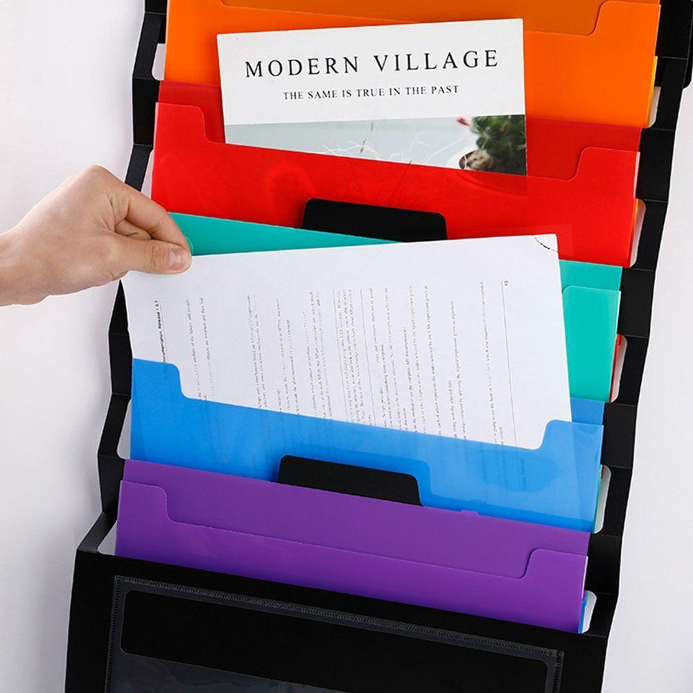 Rainbow File Organizer Expandable Accordian Pockets Hanging File Folders Filing Cabinet Pockets
